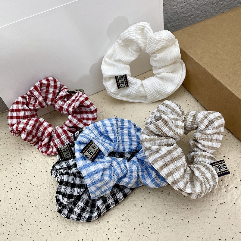 Women Versatile Sweet Fabric Scrunchie Hair Tie Ditsy Floral Plaid