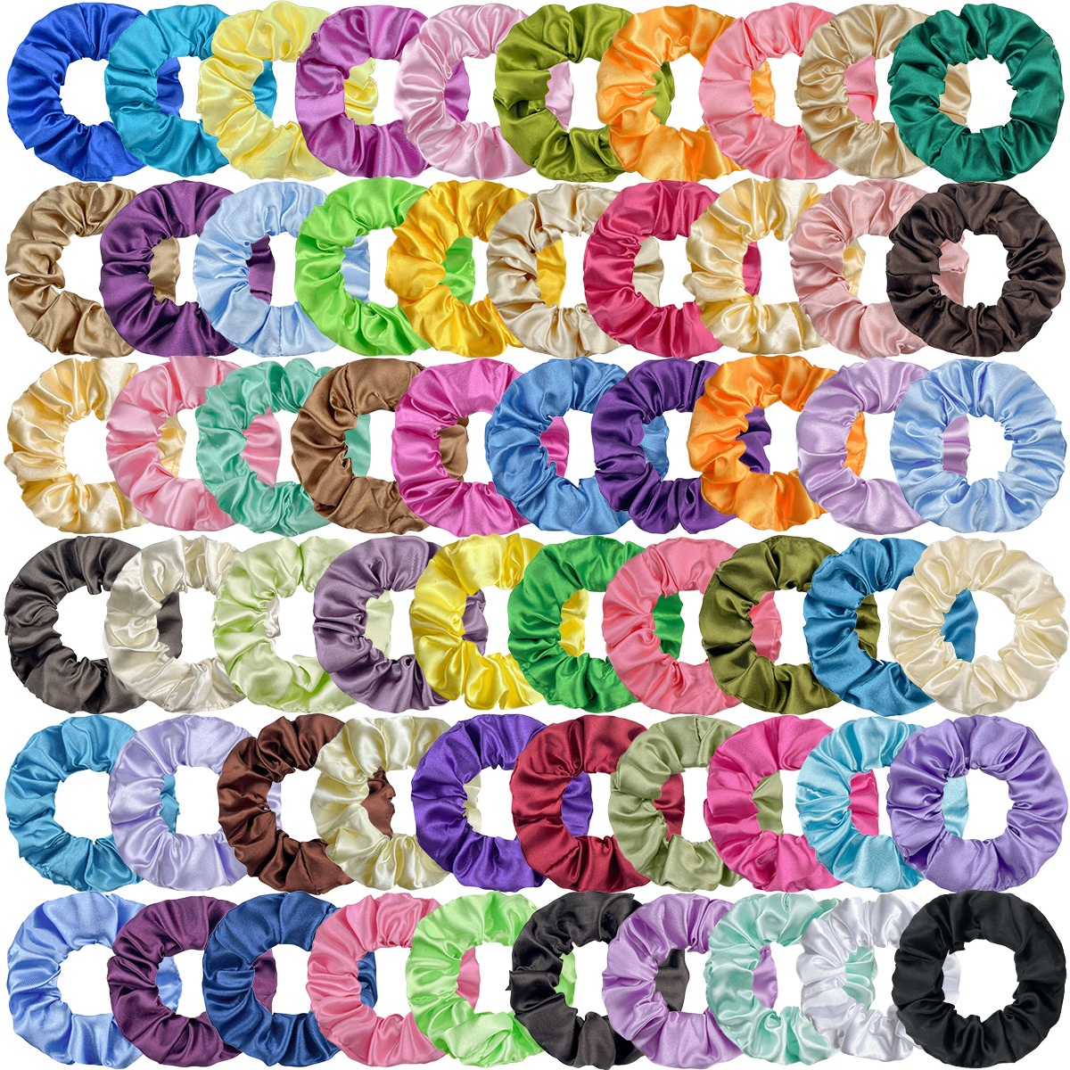 Women's Everyday Rib-Knit Cloth Ponytail Hair Ties Solid Color