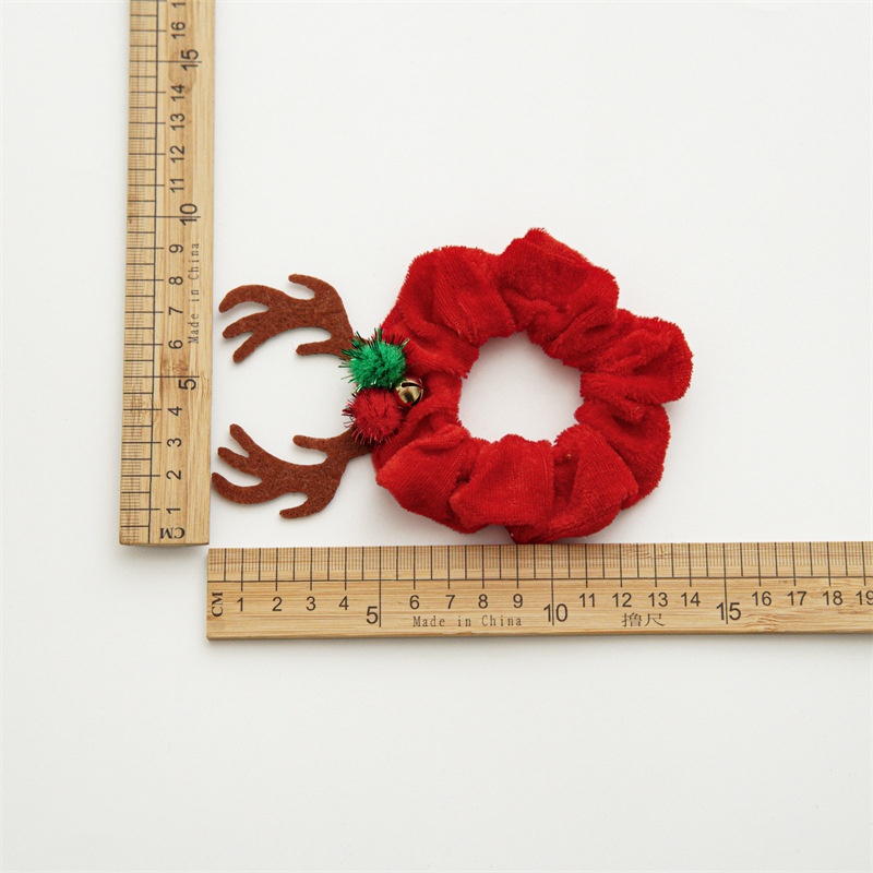 Women's Flannel Hair Scrunchie Solid Color For Halloween Christmas