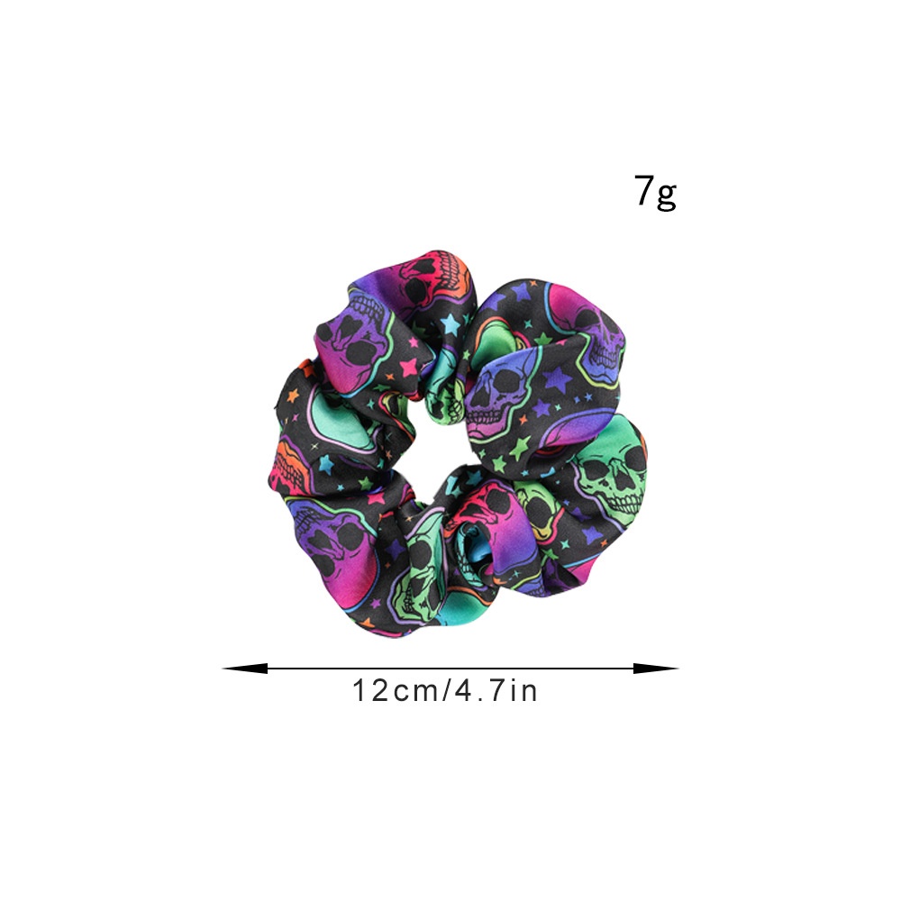 Women's Halloween Cloth Elastic Scrunchies Retro Pumpkin Skull