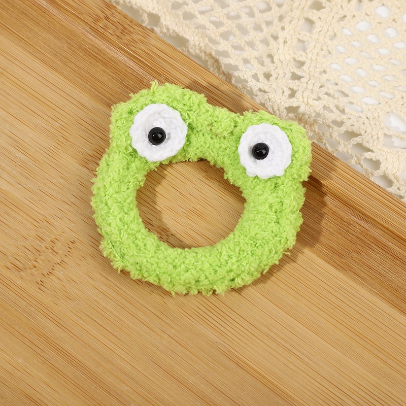 Girls Winter Knitted Yarn Hair Ties Cartoon Plush Animal Rabbit Bear