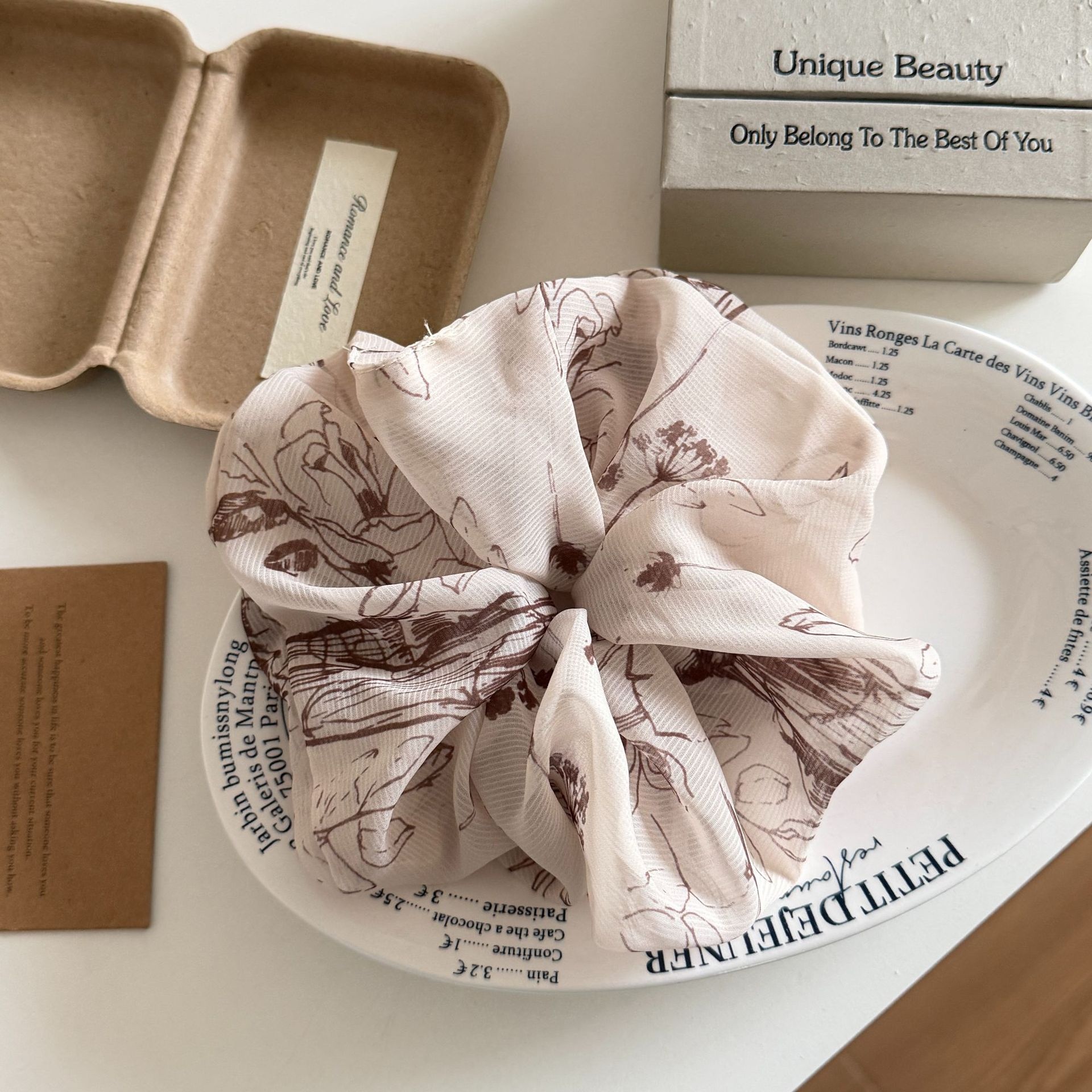 Women's Retro Water-Media Flower Hair Ties Elegant Minimalist Cloth Hair Bands