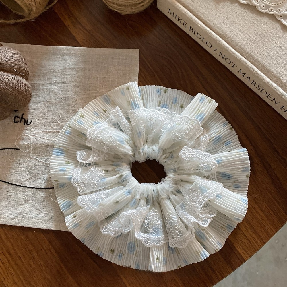 Women's Summer Soft Cloth Hair Tie Accessory Yellow Ditsy Floral