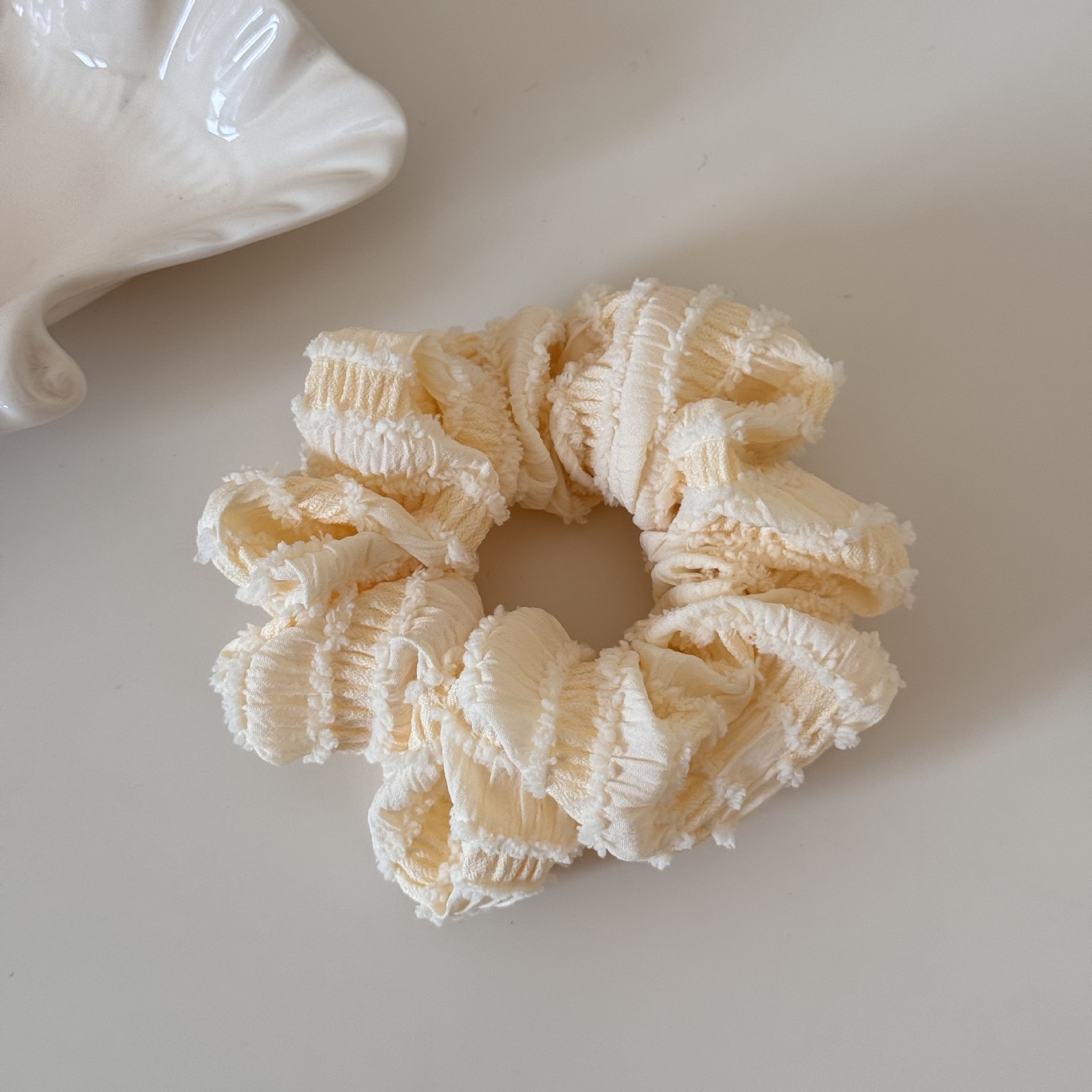 Women's Sweet Daily Soft Plush Polyester Hair Tie Yellow Color Block