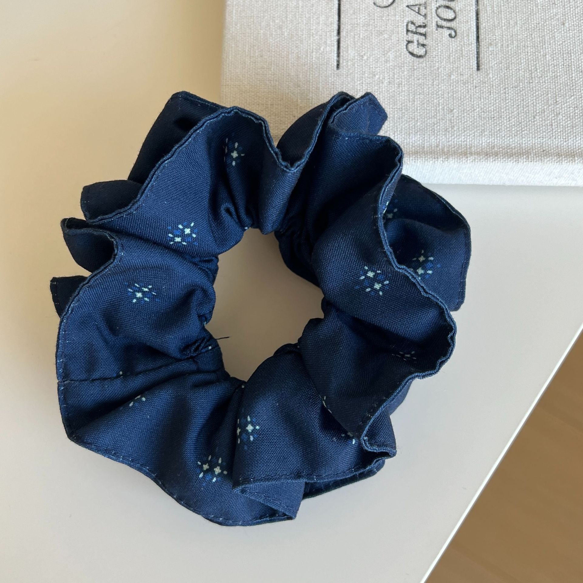 Women's Elegant Fabric Scrunchie Hair Tie Triangle Clip Galaxy Polka Dots