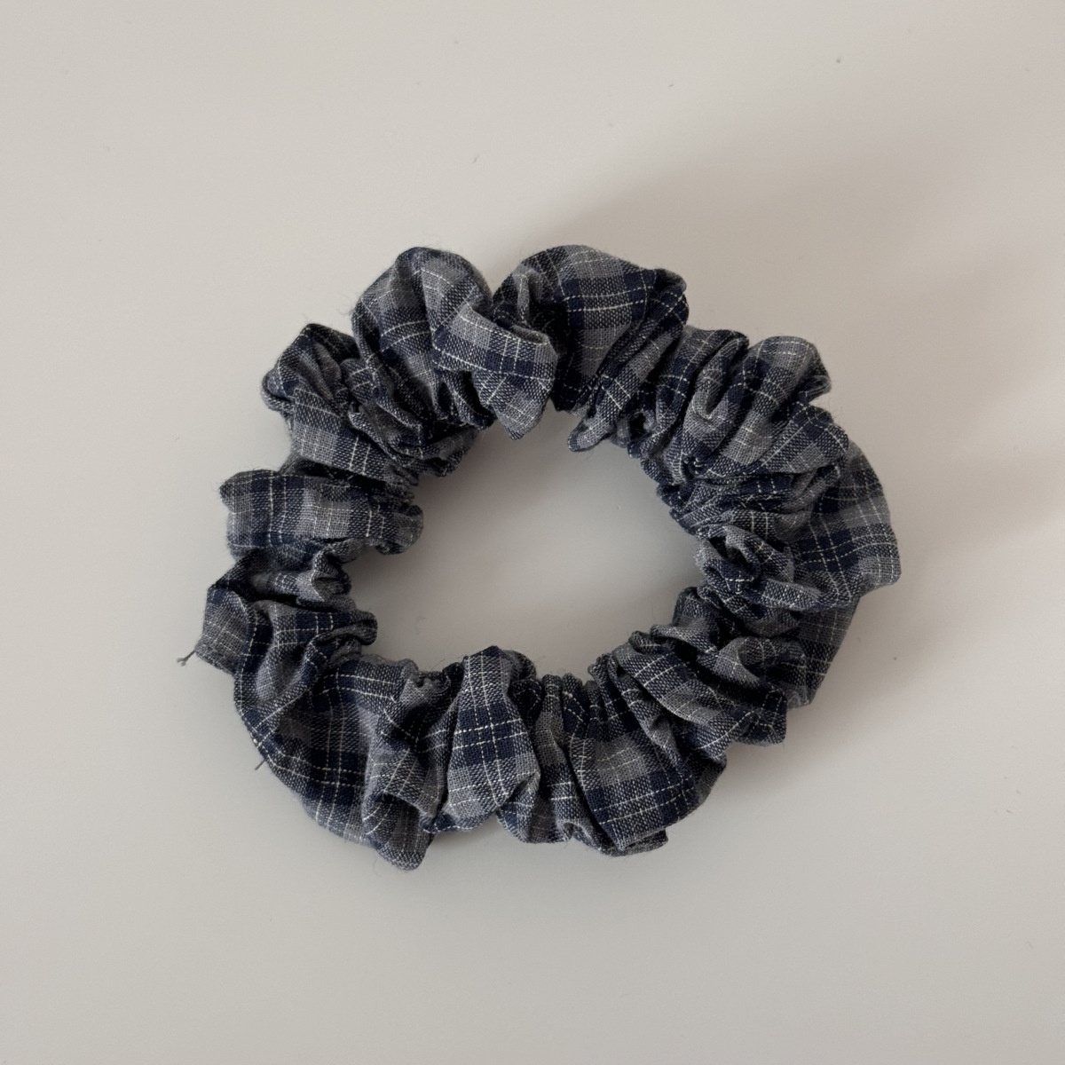 Women's Large Vintage Cloth Elastic Hair Scrunchie Polka Dot Plaid