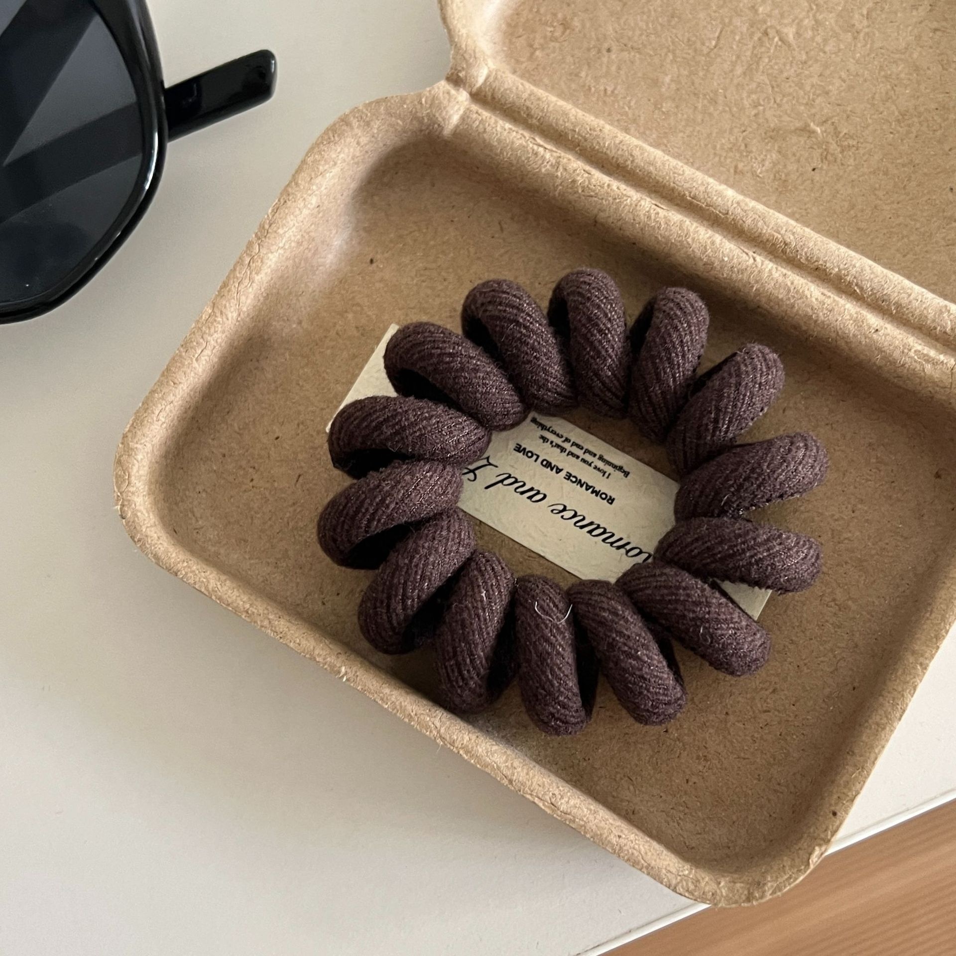 Women Velvet Seamless Phone Wire Hair Band All Seasons Solid Blue Gray Coffee