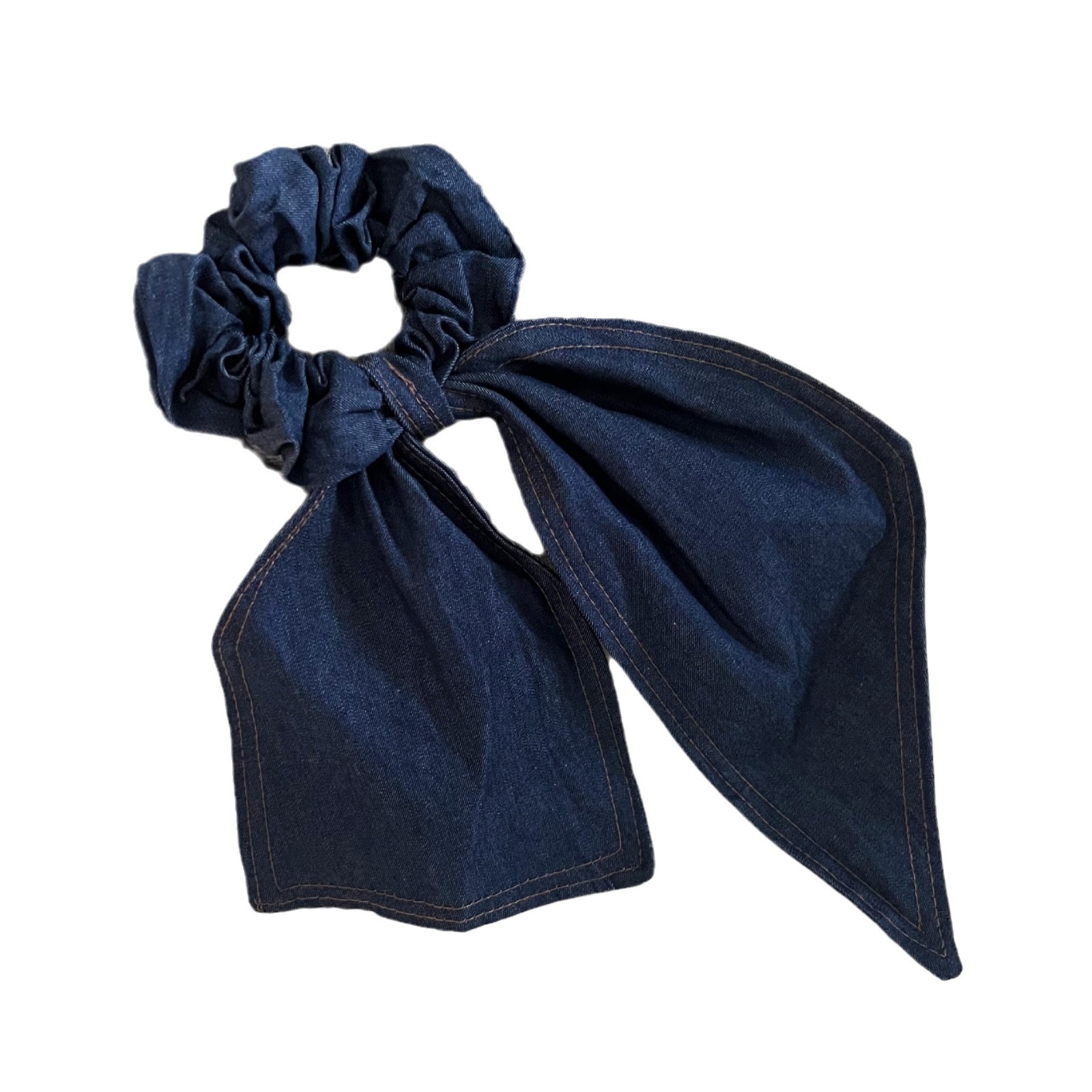 Women Lazy Styling Large Denim Ribbon Bow Hairband Accessory Blue