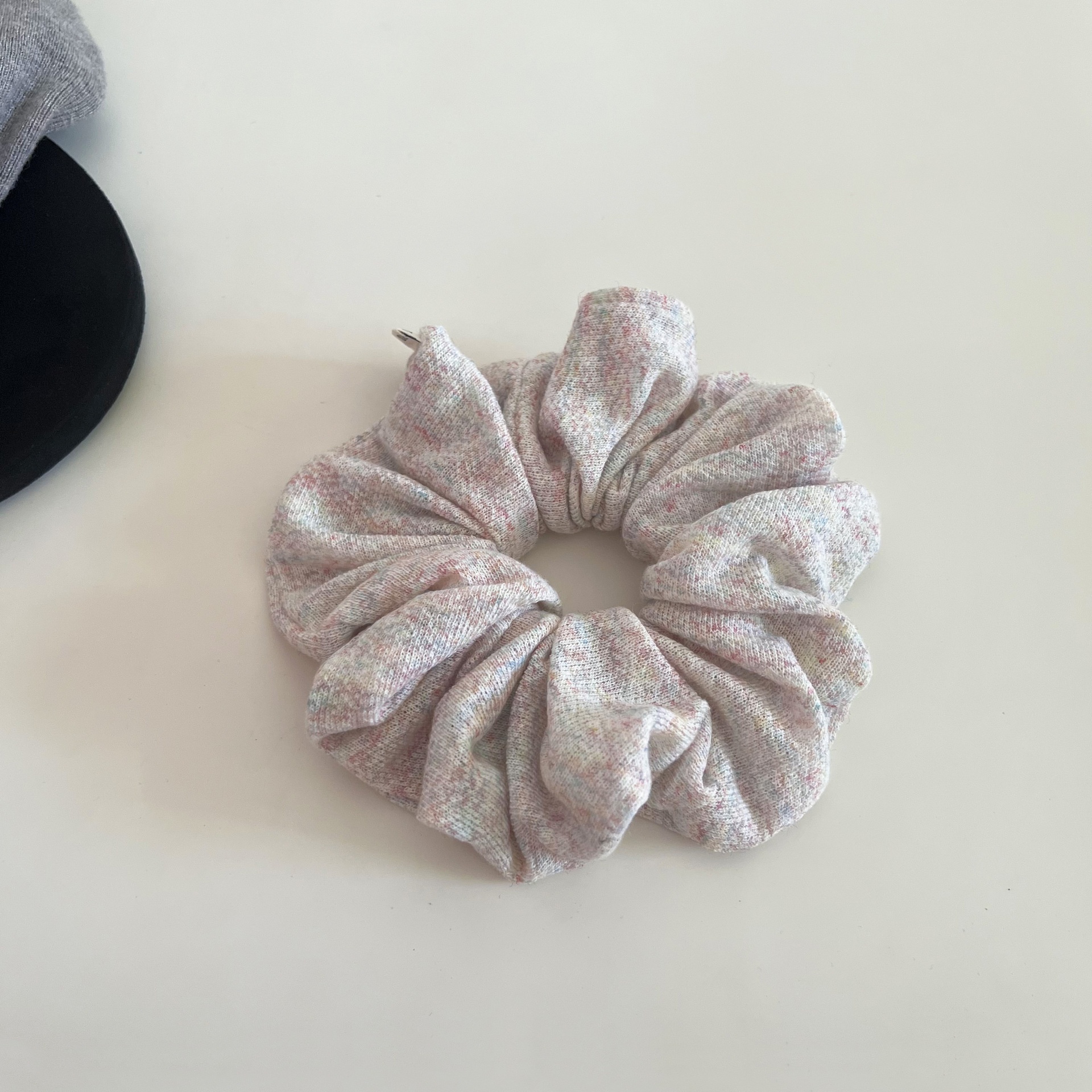 Women's Knitted Cloth Elastic Low Bun Hair Tie Simple Solid Spring Color