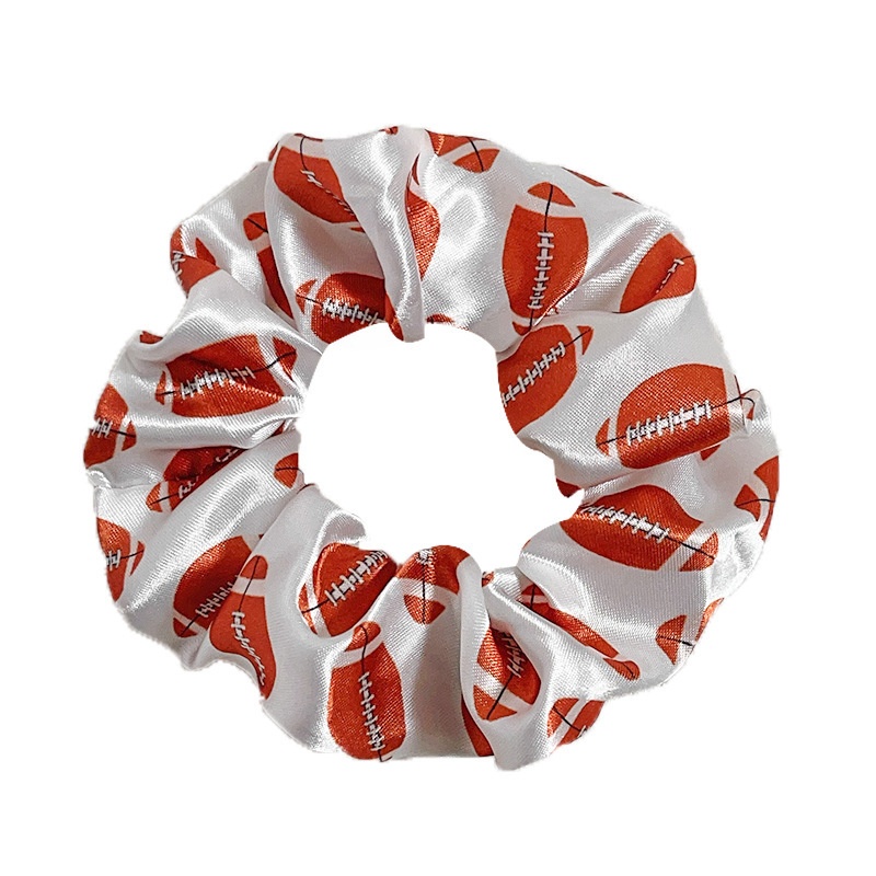 Women's Basketball Cheerleader Cloth Hair Tie Elastic Band Round Style