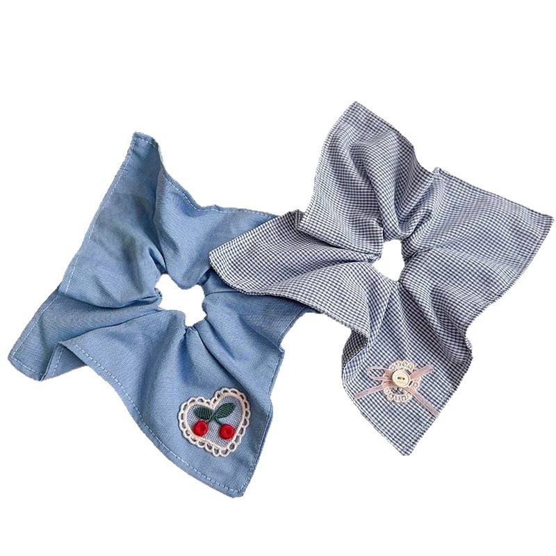 Women's Elegant Banquet Cloth Hair Tie Cherry Heart Bow Knot Print