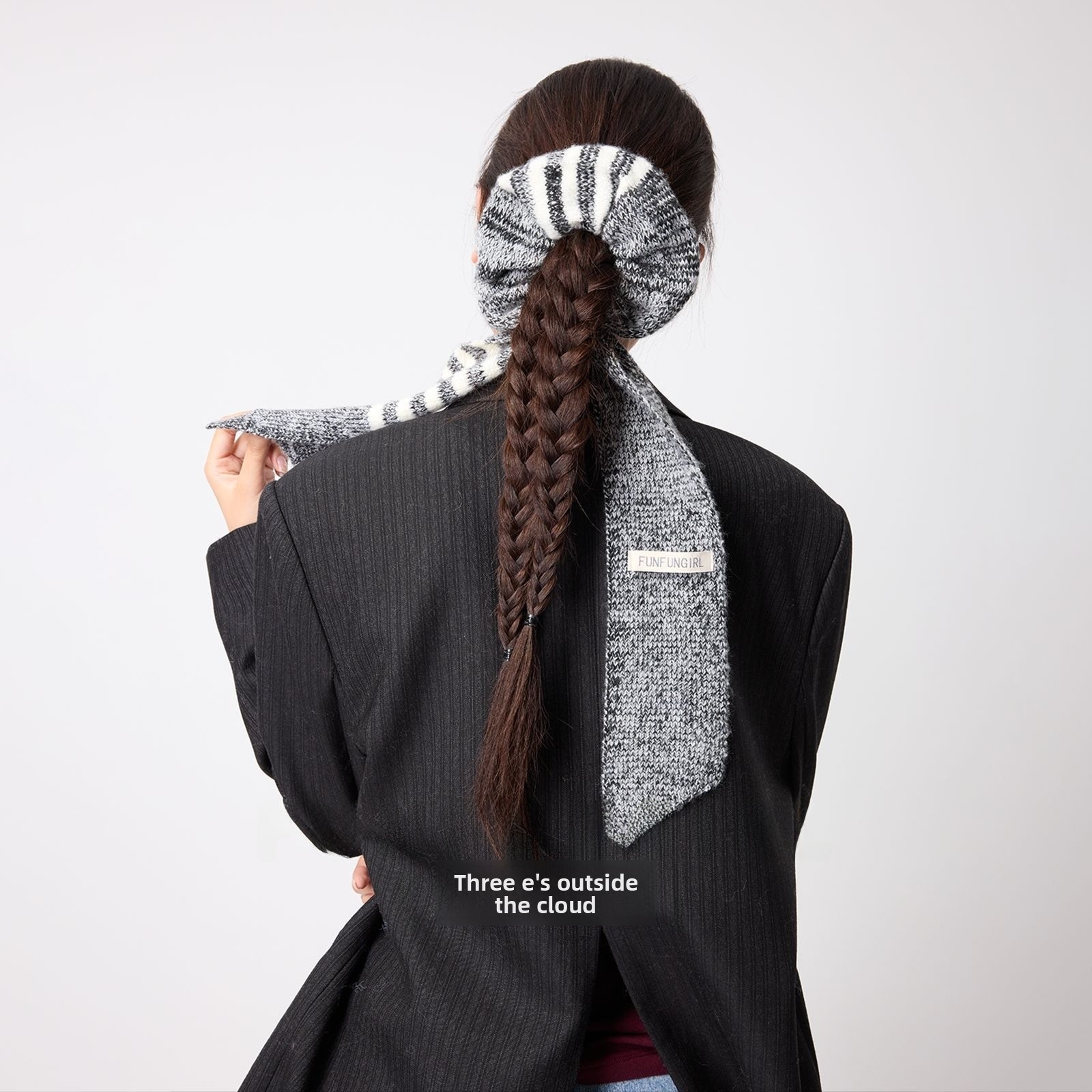 Butterfly Knot Hairband For Women, Striped Hairband, Low Bun, Large Bow Hair Hoop, Alloy Material, Suitable For All Seasons