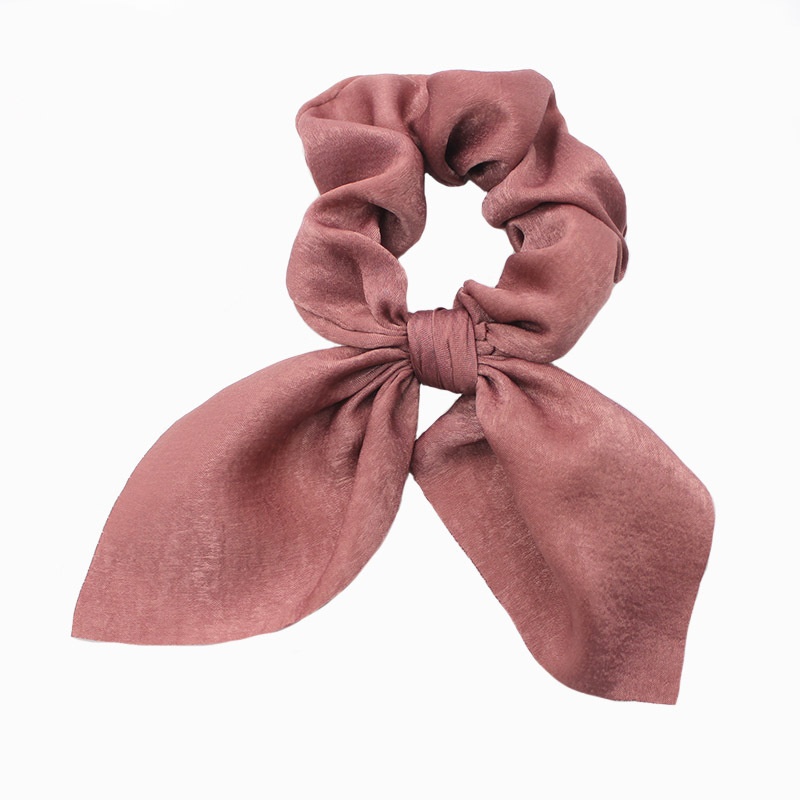 Women's Cute Daily Cloth Bowknot Hair Tie Solid Color Bunny Ears