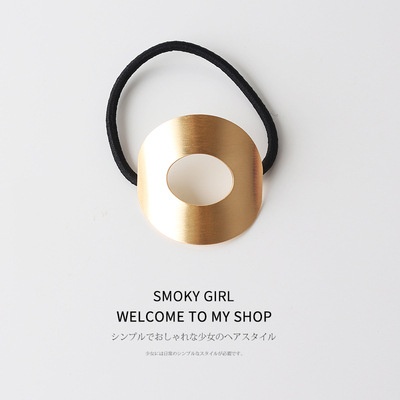 Women's Minimalist Metal Hair Ties Geometric Hollow Alloy Ponytail Holder