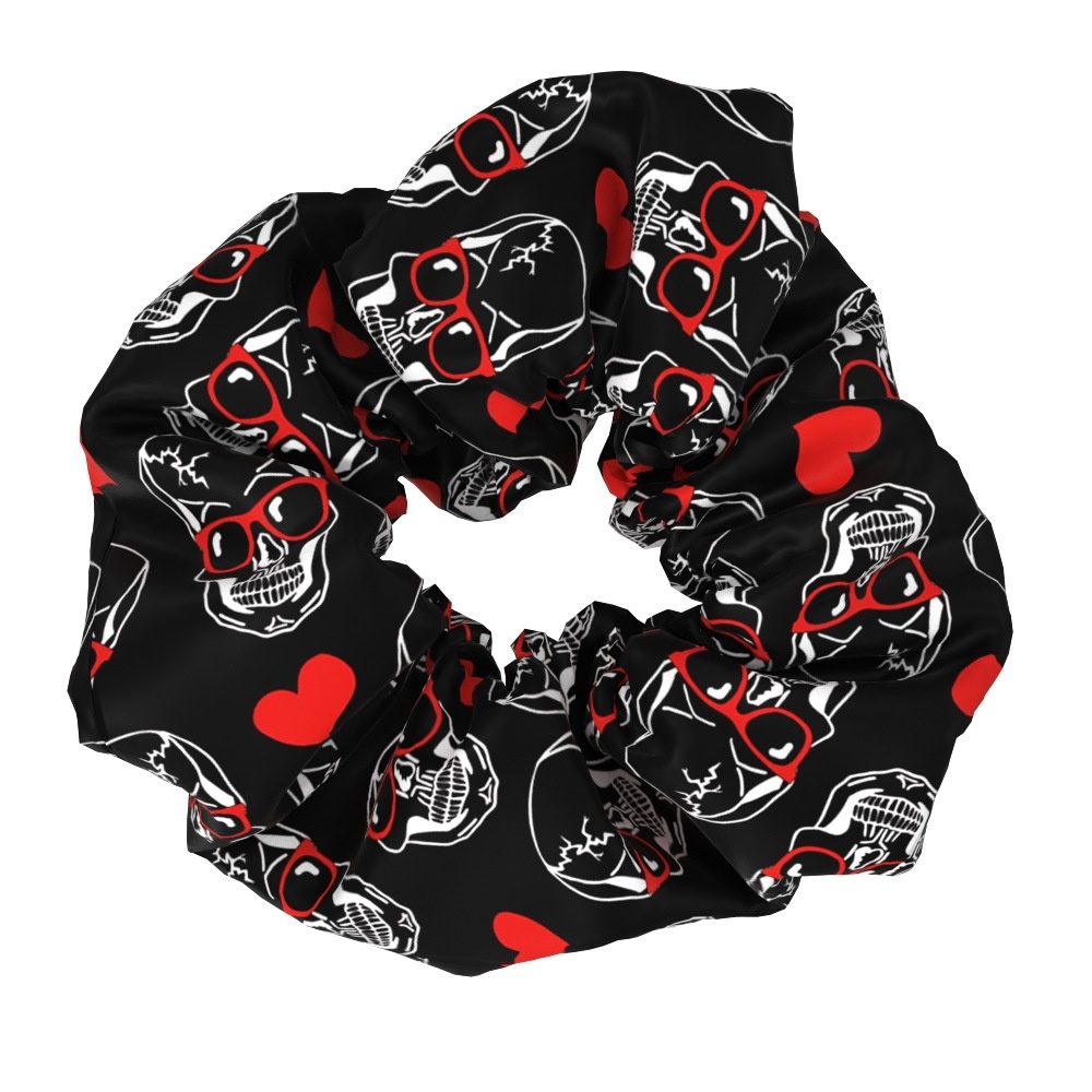 Women's Floral Skull Fabric Hair Ties Handmade Large Scrunchies