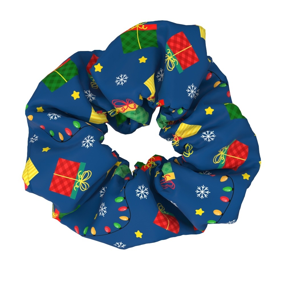 Women's Large Bow Hair Ties Festive Christmas Tree Pattern Cloth Headwear