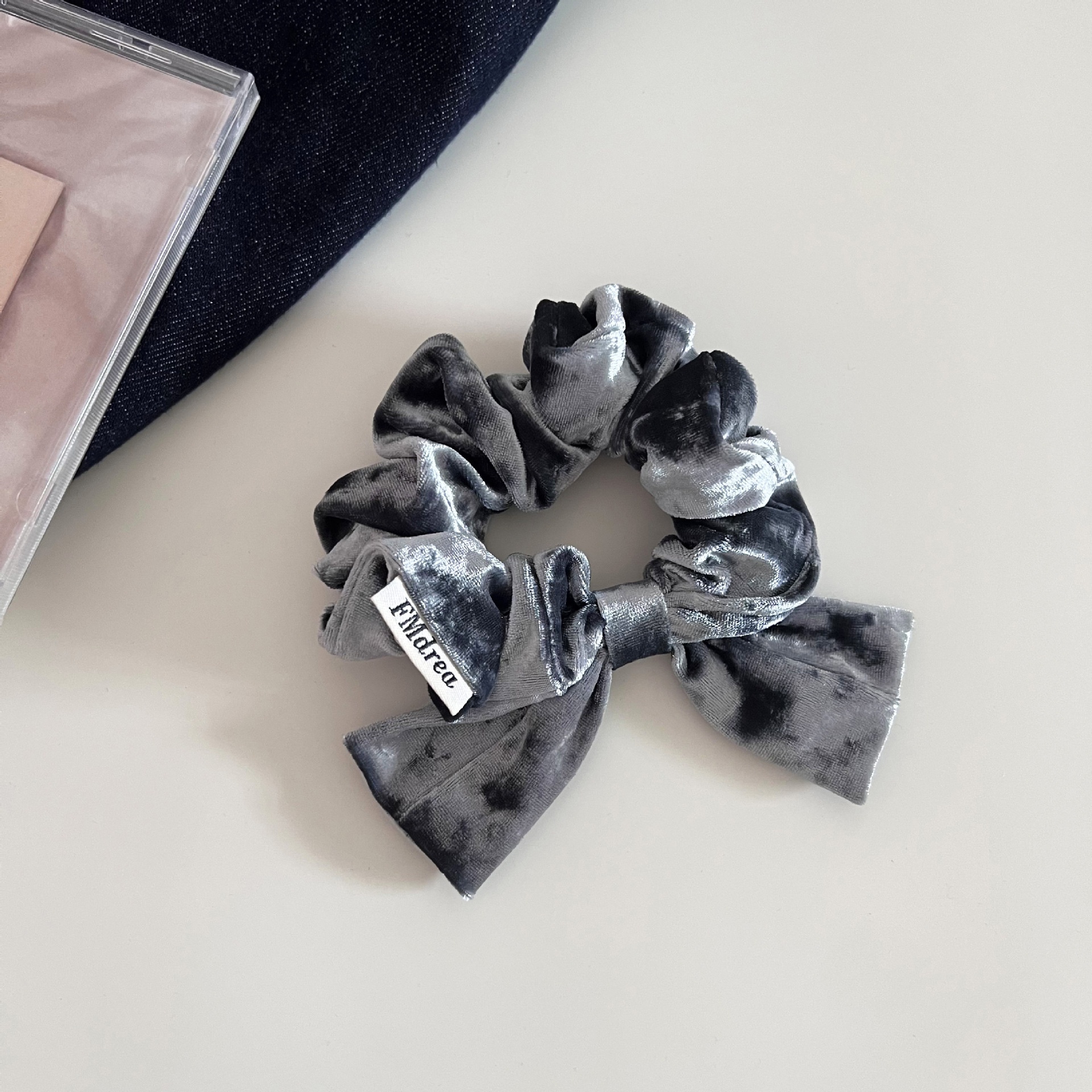 Women's Velvet Elastic Hair Tie Casual Low Ponytail Scrunchie Large Bow Knot