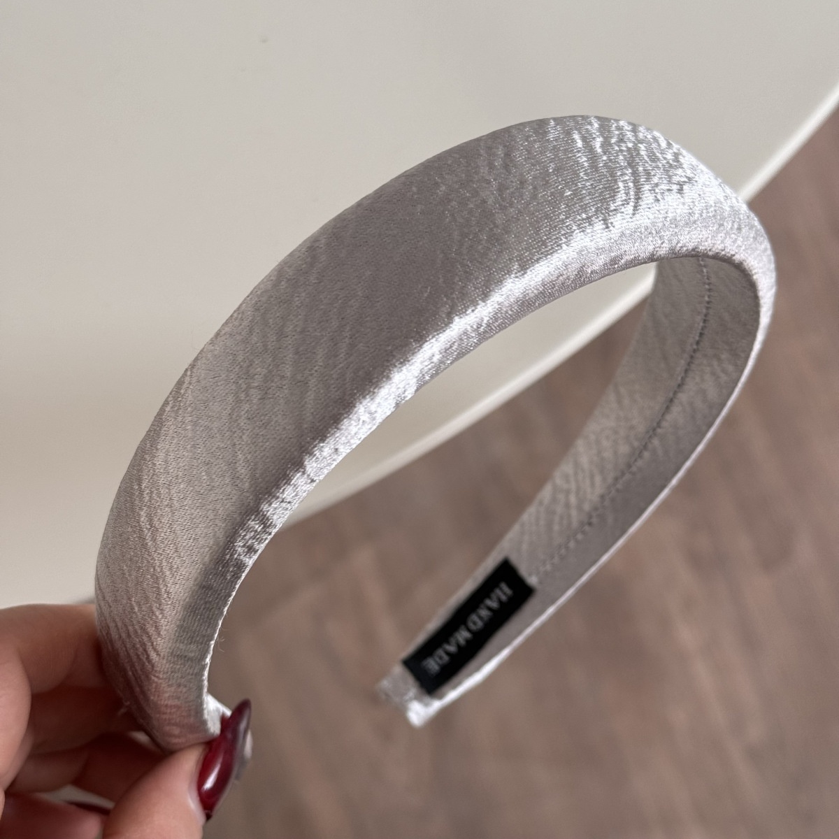 Women's Vintage Silver Shiny Scarf Hair Ties Butterfly Knot Lace Elastic Bands