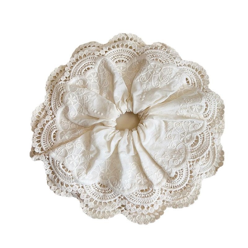 Women's Elegant Large Lace Ponytail Hair Accessory Solid White