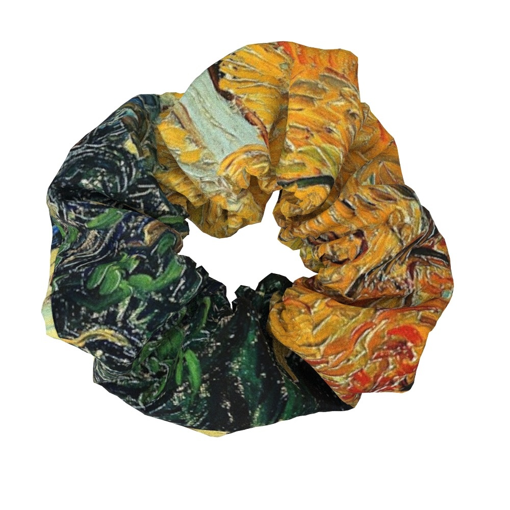 Women's Sweet Cloth Hair Ties Retro Van Gogh Floral Oil Painting