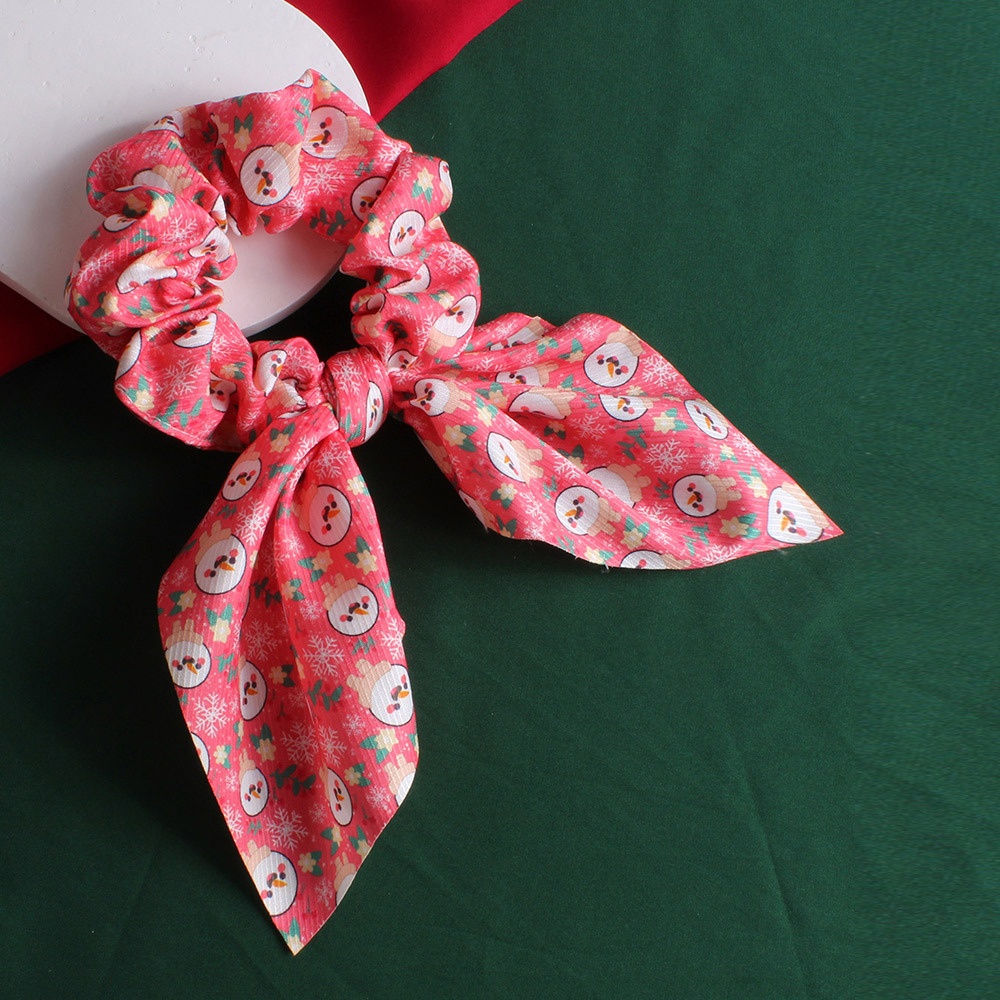 Women's Festive Plaid Scrunchies Cute Christmas Cloth Hair Ties