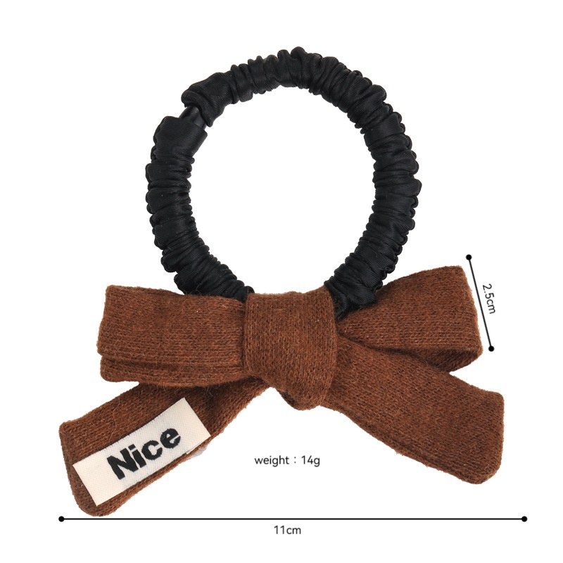Girls Casual Knitted Scrunchie Elastic Ponytail Hair Tie Bowknot