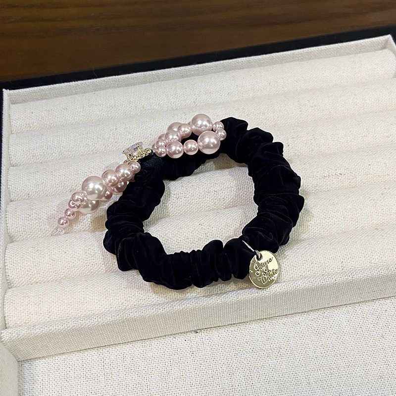 Women's Elegant Bow Knot Hair Tie with Pearls and Rhinestones for Summer