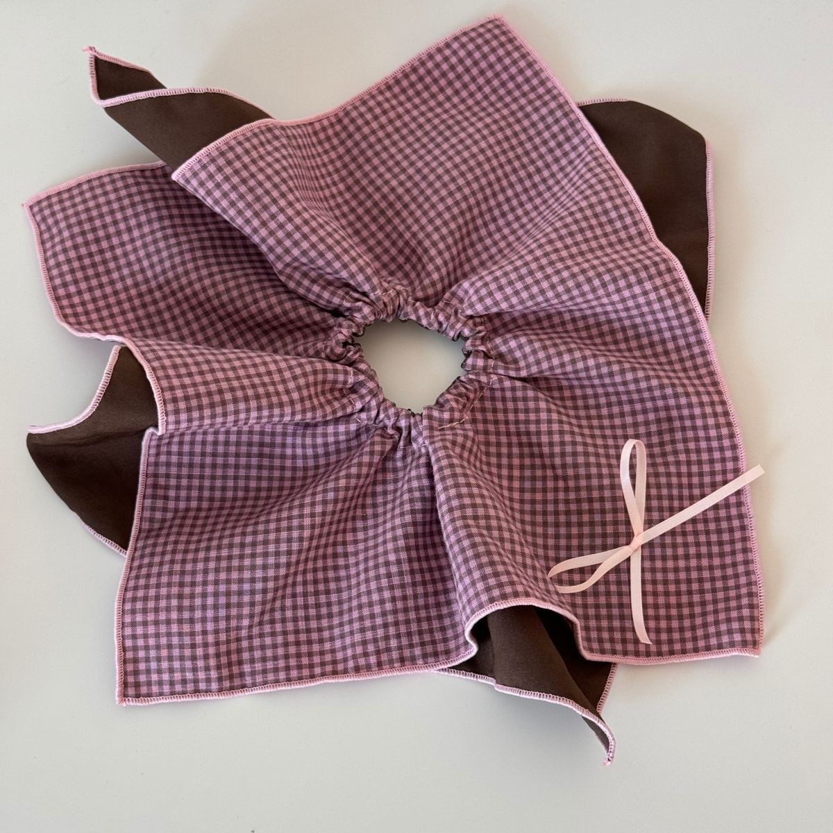 Women's Retro Plaid Double Layer Butterfly Knot Hair Tie Large Sweet Fabric Bow