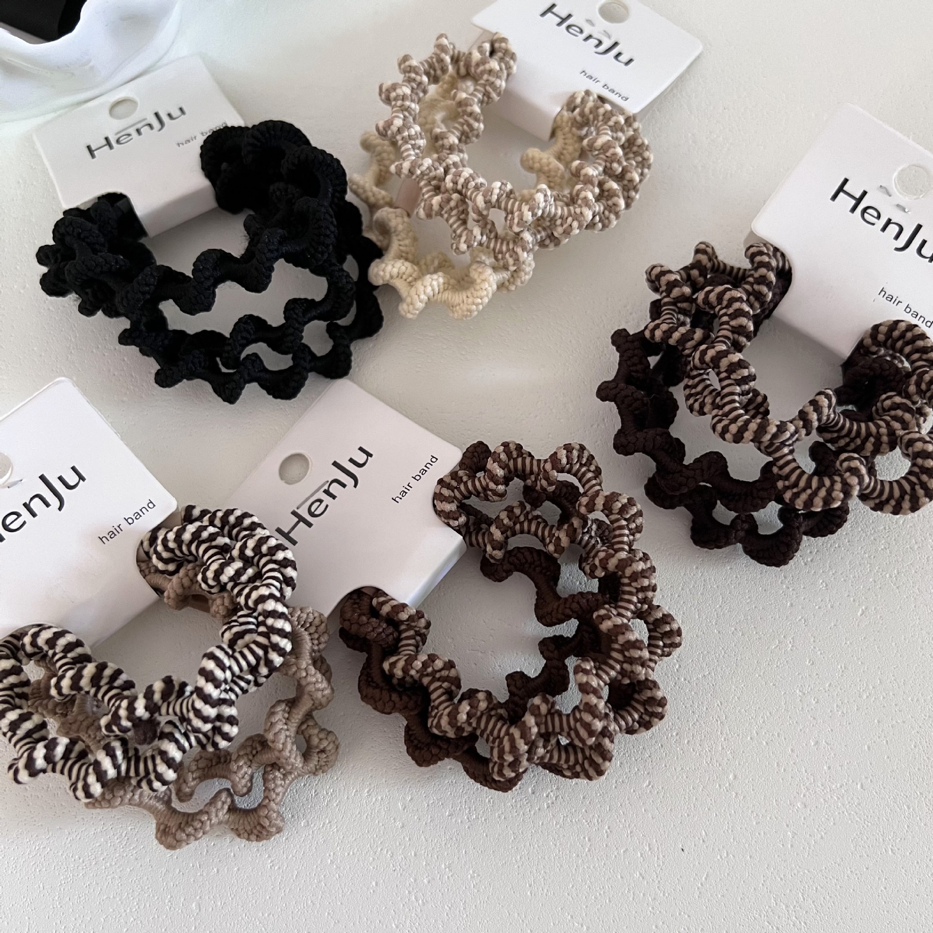 Women's Casual Polyester Hair Ties 4PCS Multi-functional Zebra Wave