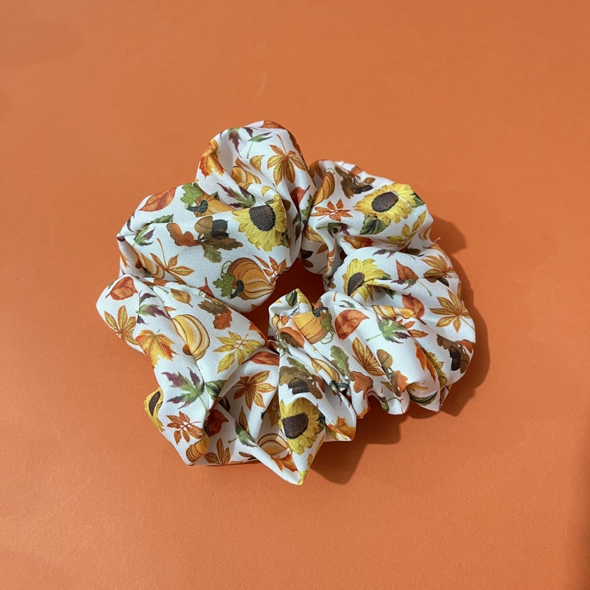 Women Versatile Fabric Hair Ties Assorted Turkey Pumpkin Patterns