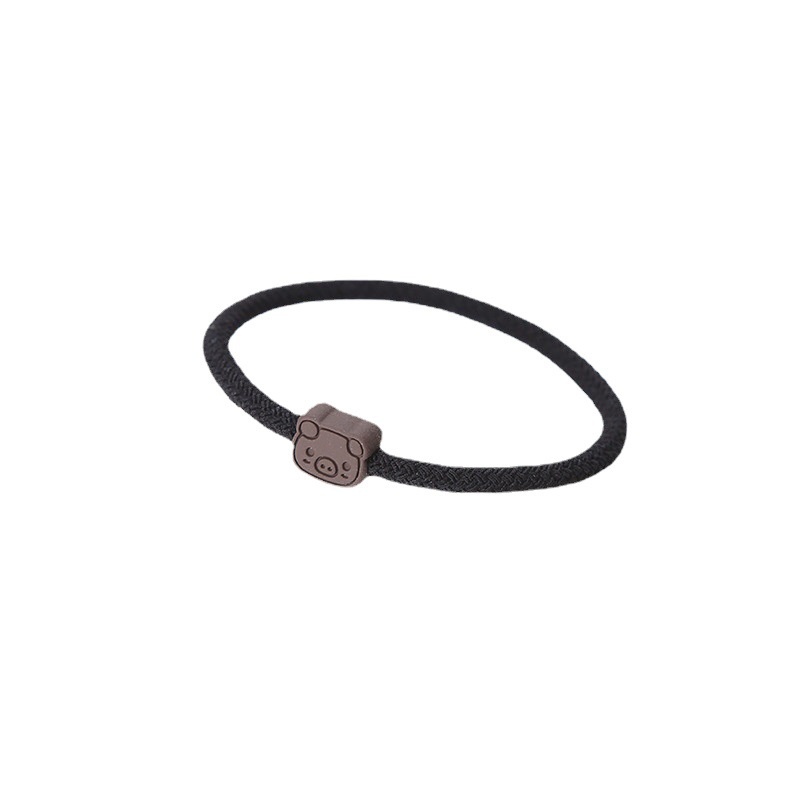 Unisex Couple Cloth Elastic Hair Tie Bracelet All Season Pig Pattern