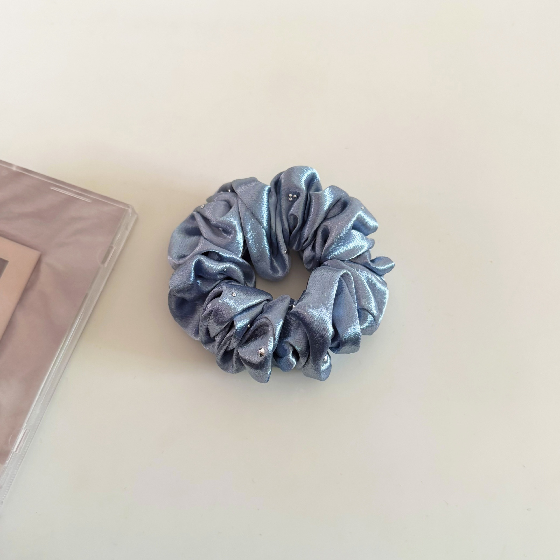 Women's French Rhinestone Folded Star Satin Headband Solid Colors