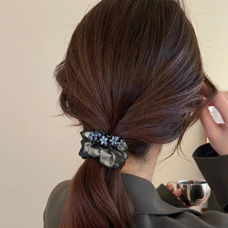 Women's Daily Handmade Organza Hair Tie Scrunchie Shiny Flower