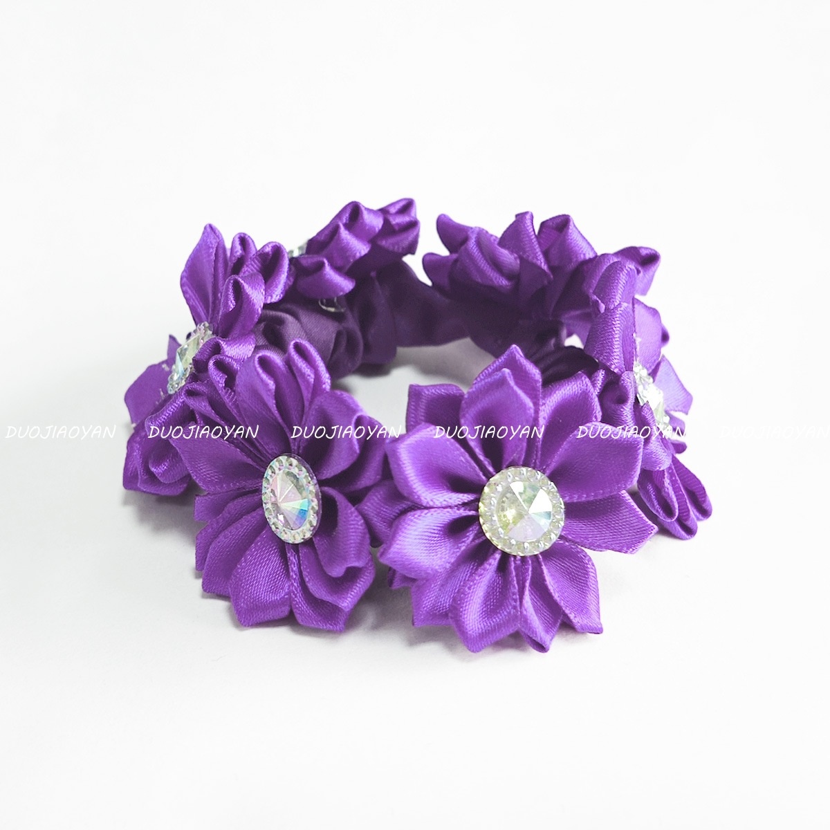 Women's Handmade Fabric Vacation Hair Tie Bun Maker Multi-Color Floral