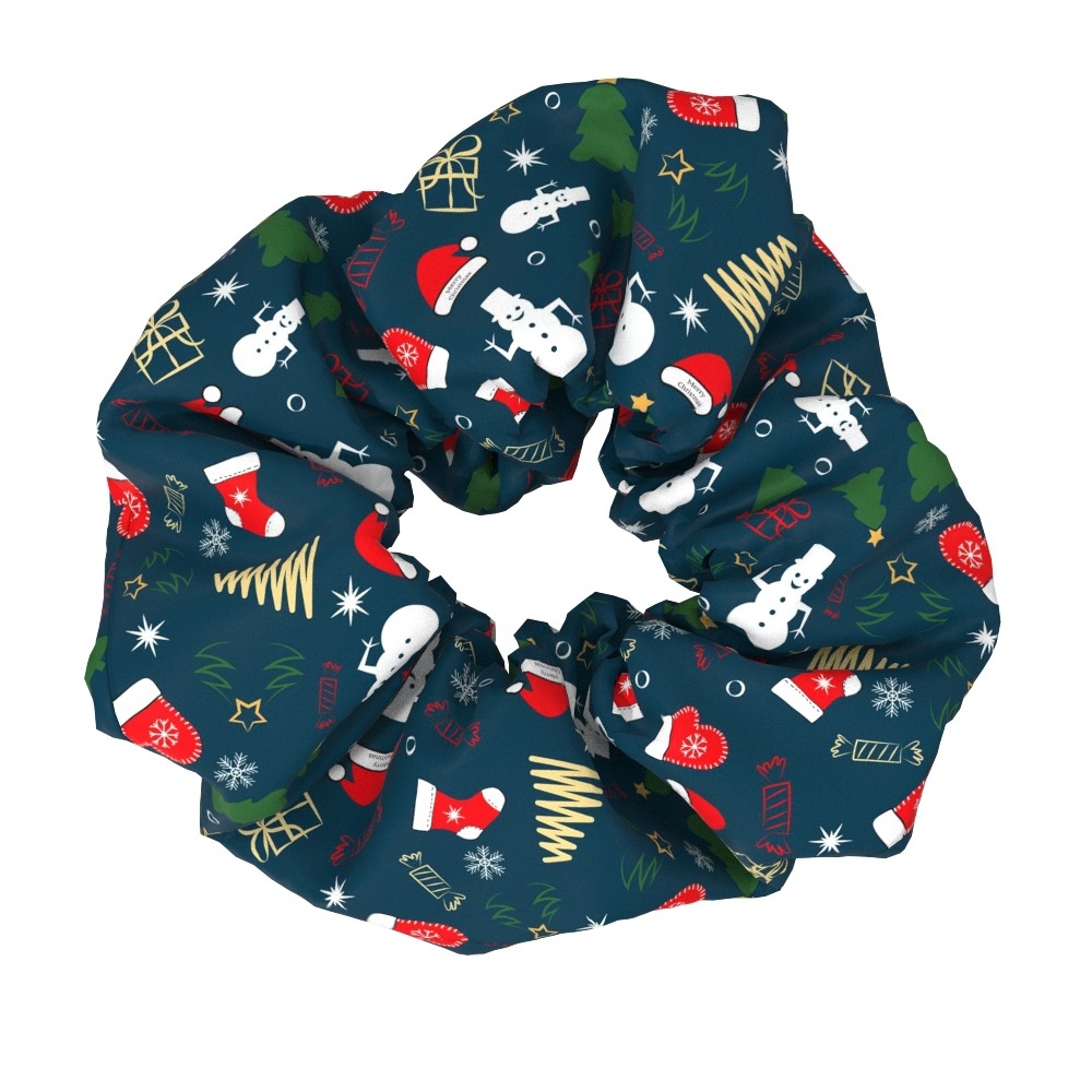 Women's Large Bow Hair Ties Festive Christmas Tree Pattern Cloth Headwear