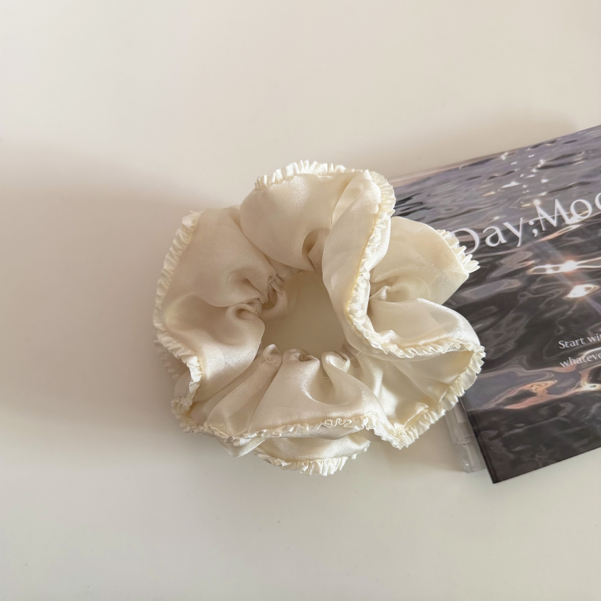 Women's Elegant Gauze Hair Tie Solid Color Spring Fashion Accessory Blue