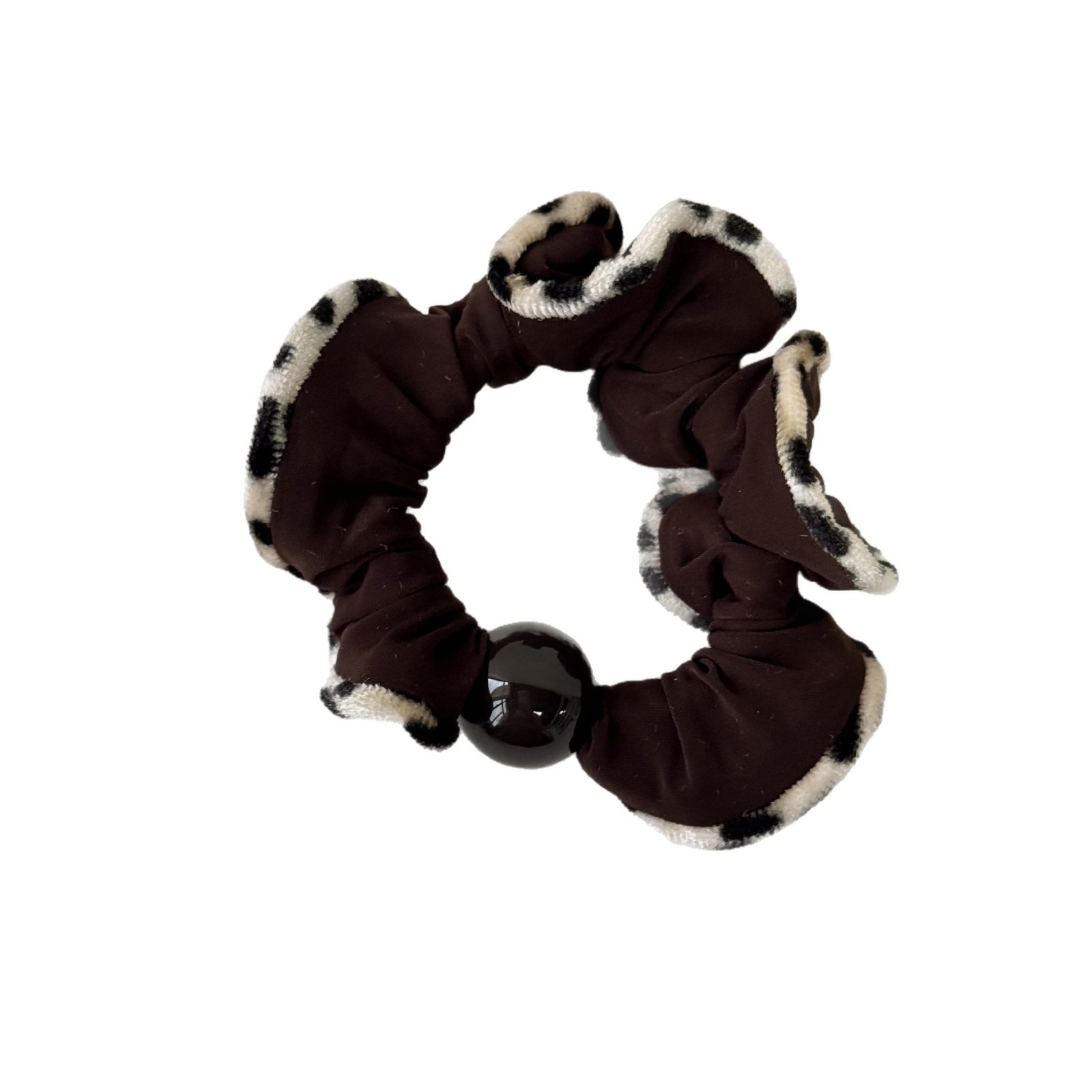 Women's Non-Damaging Pearl Hair Ties High Elasticity Retro Leopard Print