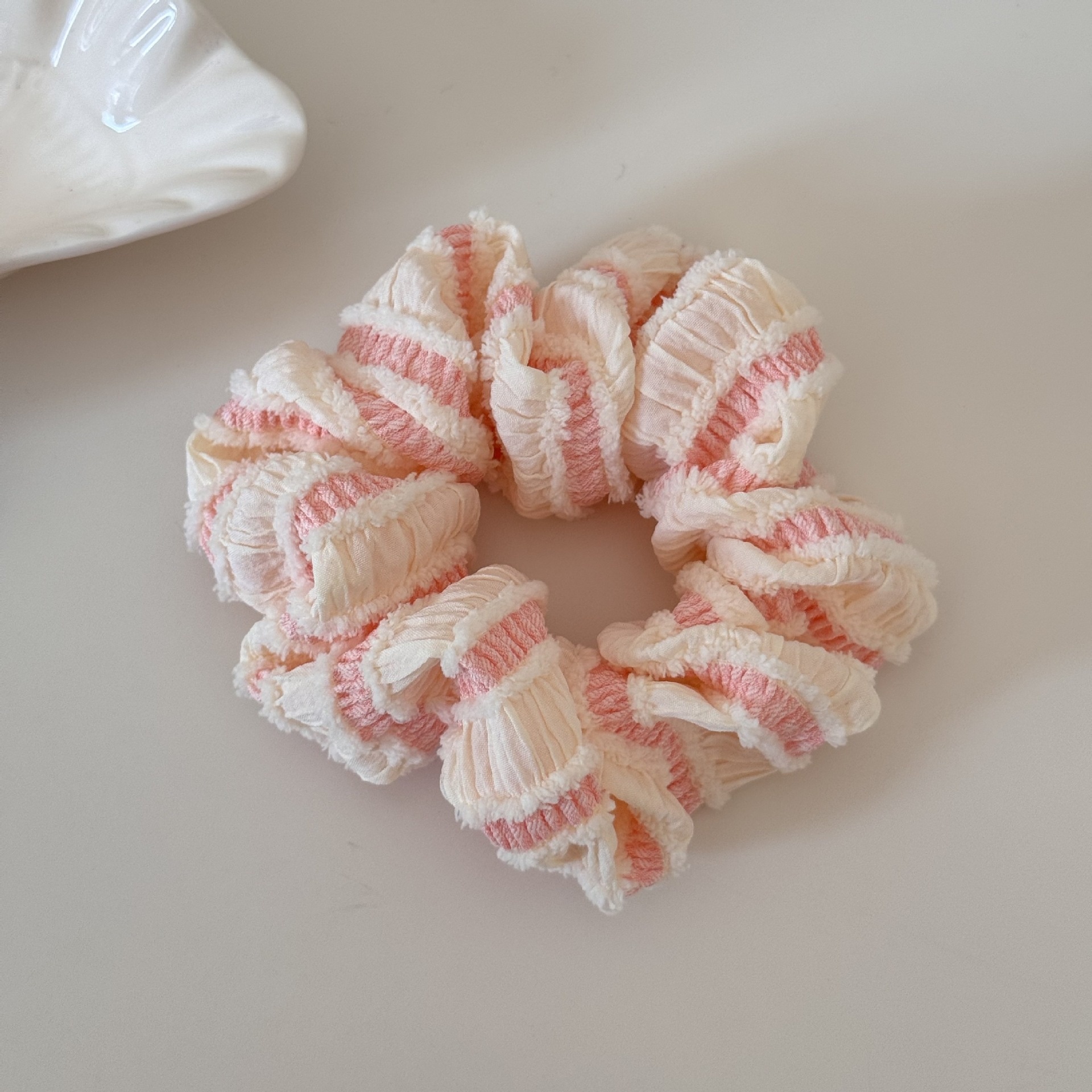 Women's Sweet Daily Soft Plush Polyester Hair Tie Yellow Color Block