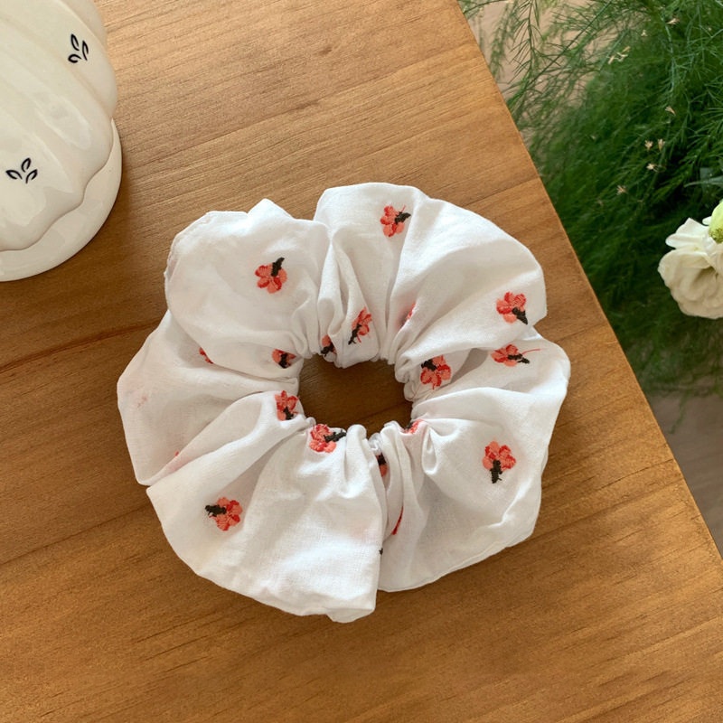 Women's Retro Cloth Bubble Braid Hair Rope Spring Summer Pink Floral