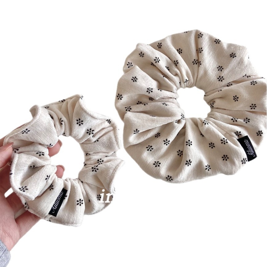 Women's Soft Velvet Hairband Tie For Hair Bun Ditsy Floral Print