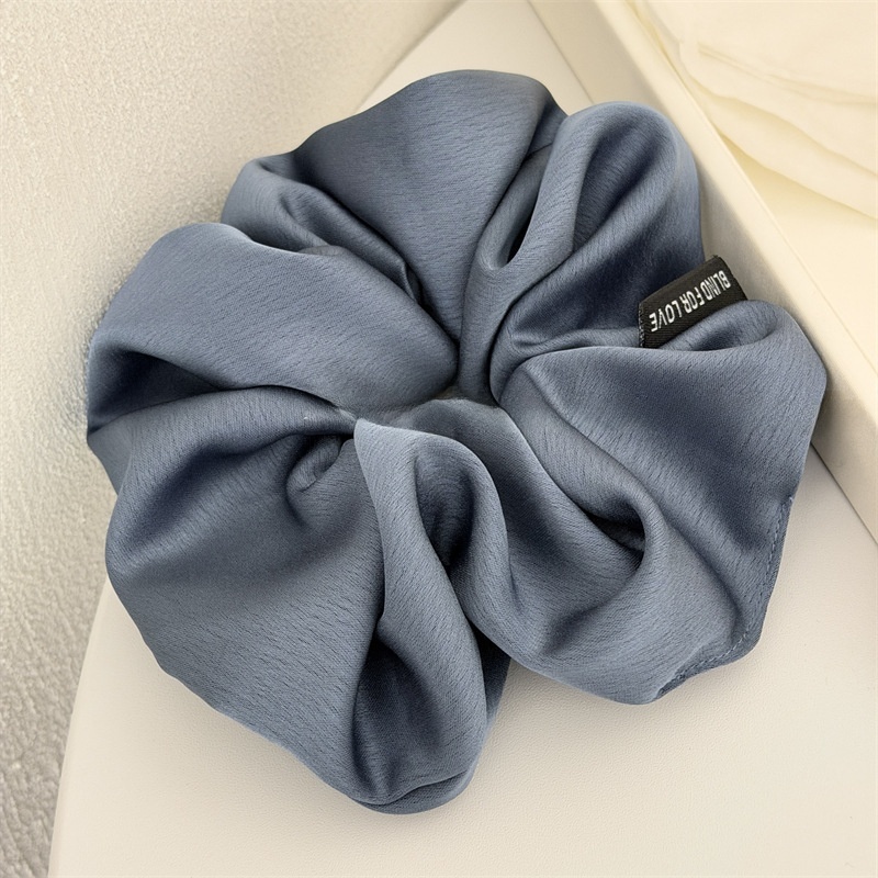 Women's Simple Satin Hair Tie For Spring Commute Solid Blue And Grey