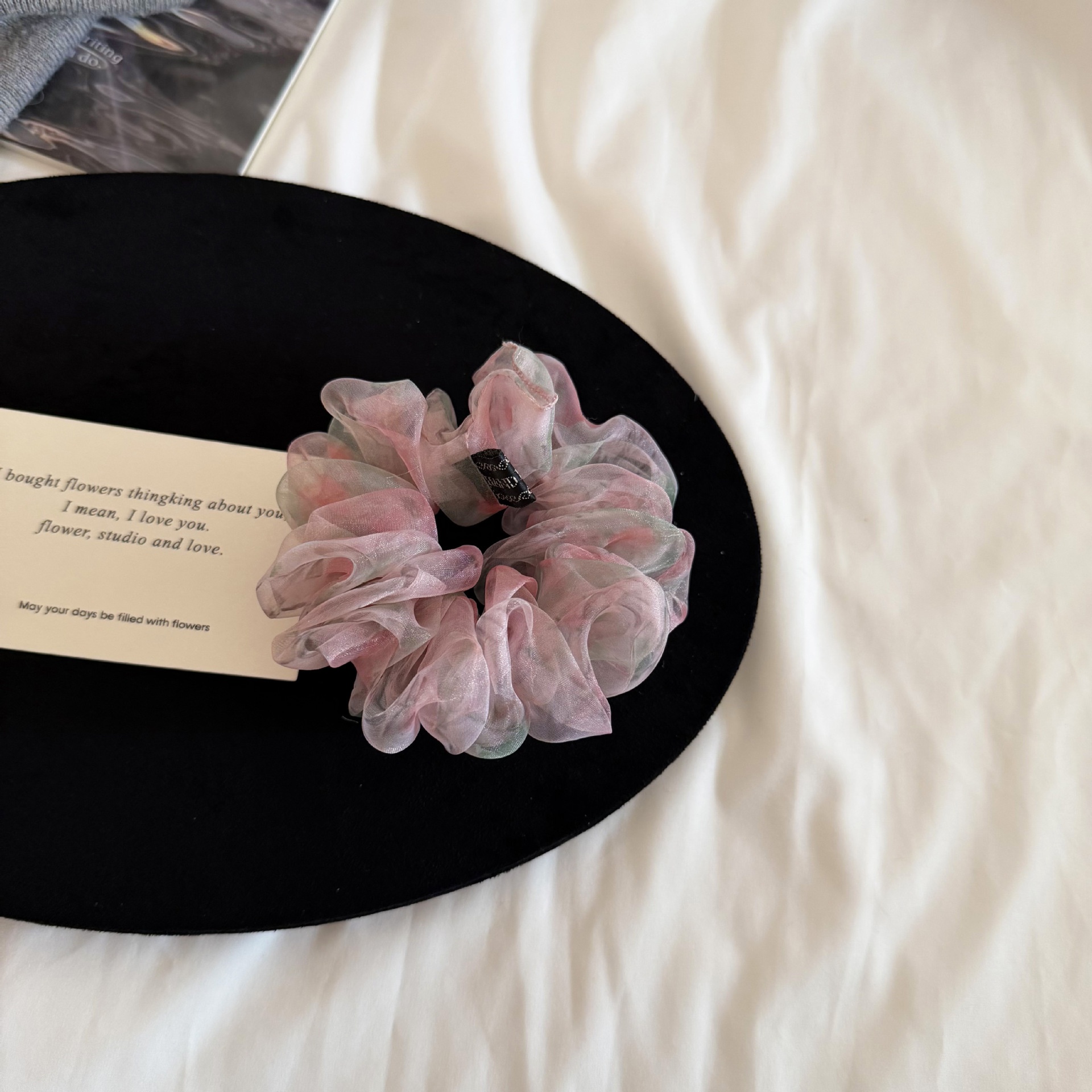 Women's Retro Organza Hair Scrunchie Spring Romantic Ditsy Floral