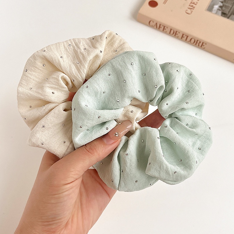 Women's Elegant Pleated Hair Tie Solid Color Classic Daily Scrunchie