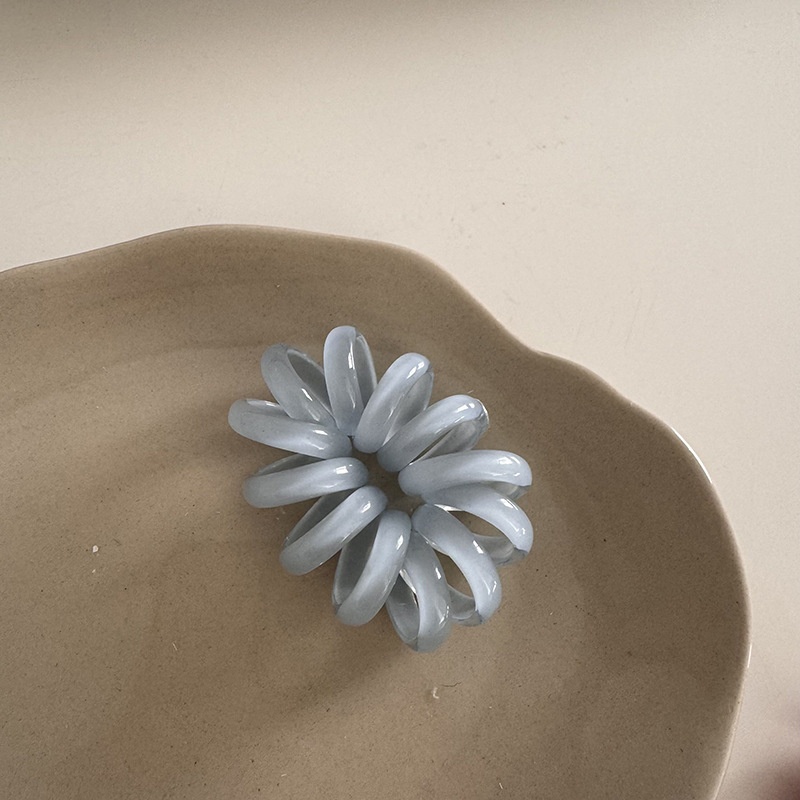 Women's Handmade Spiral Phone Line Hair Tie Colorful Fresh Soda