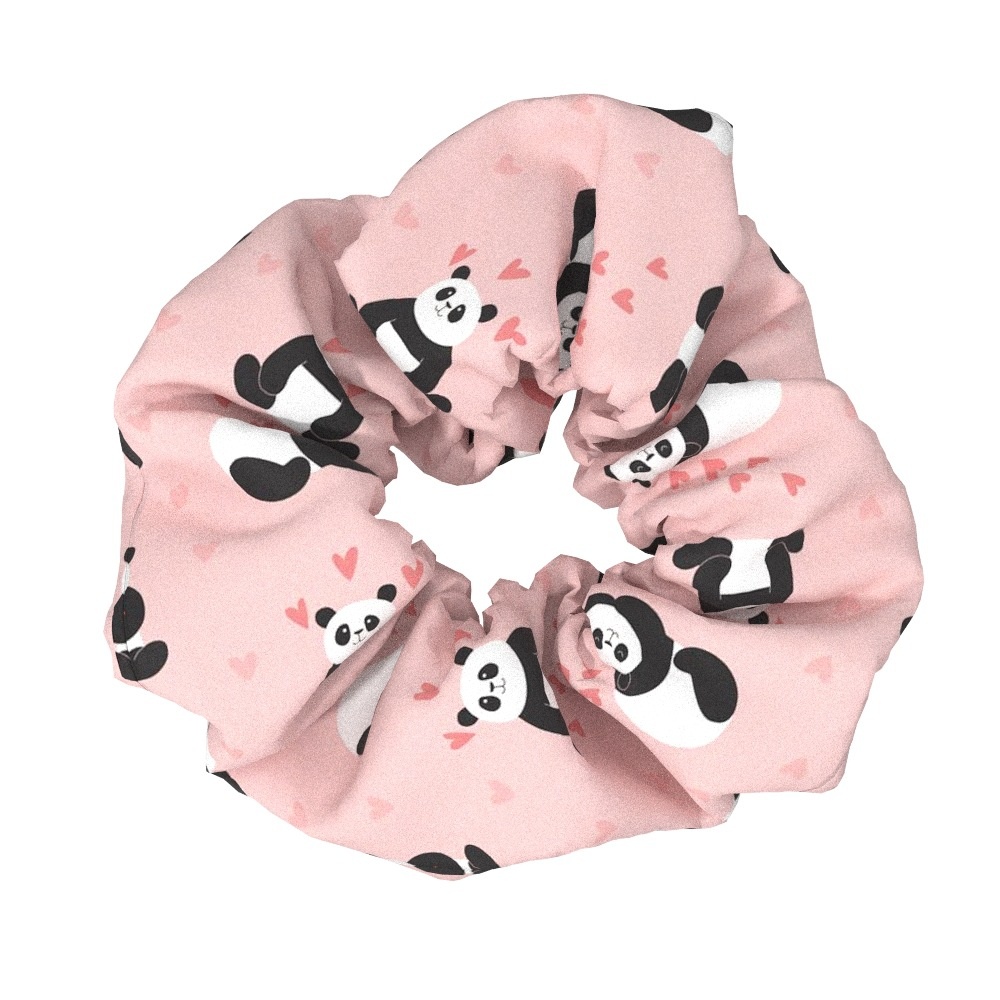 Women's Simple Cloth Hair Ties For Styling Panda Bear Round Dots