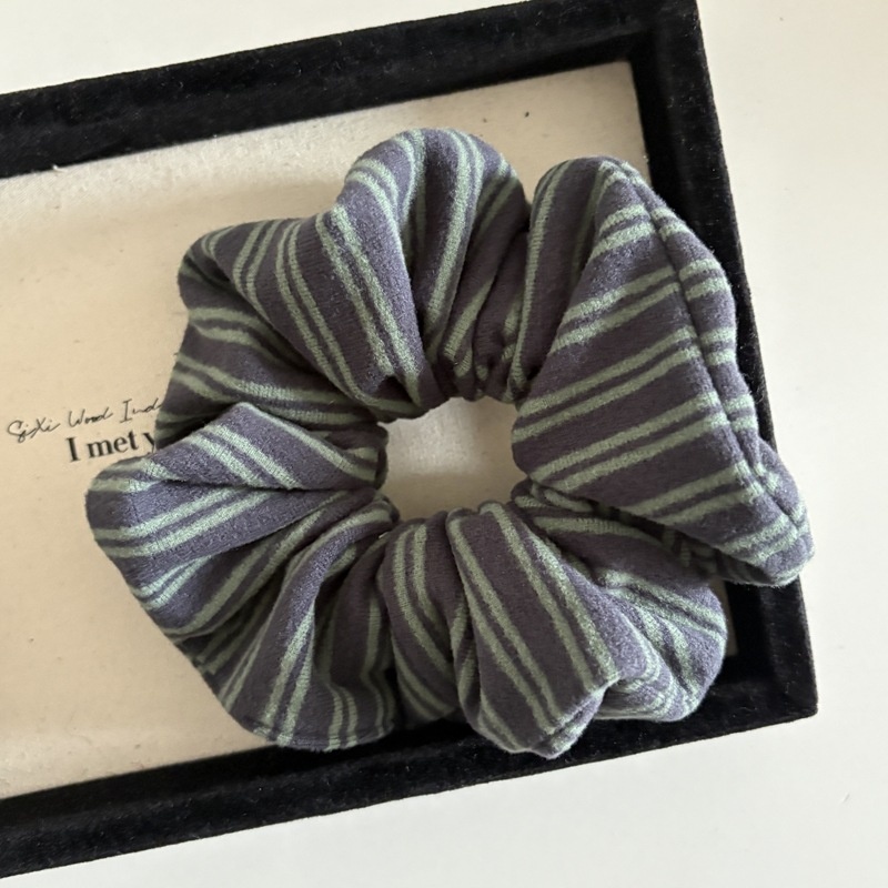 Women's Preppy Style Cloth Bubble Braid Hair Tie Striped Pattern