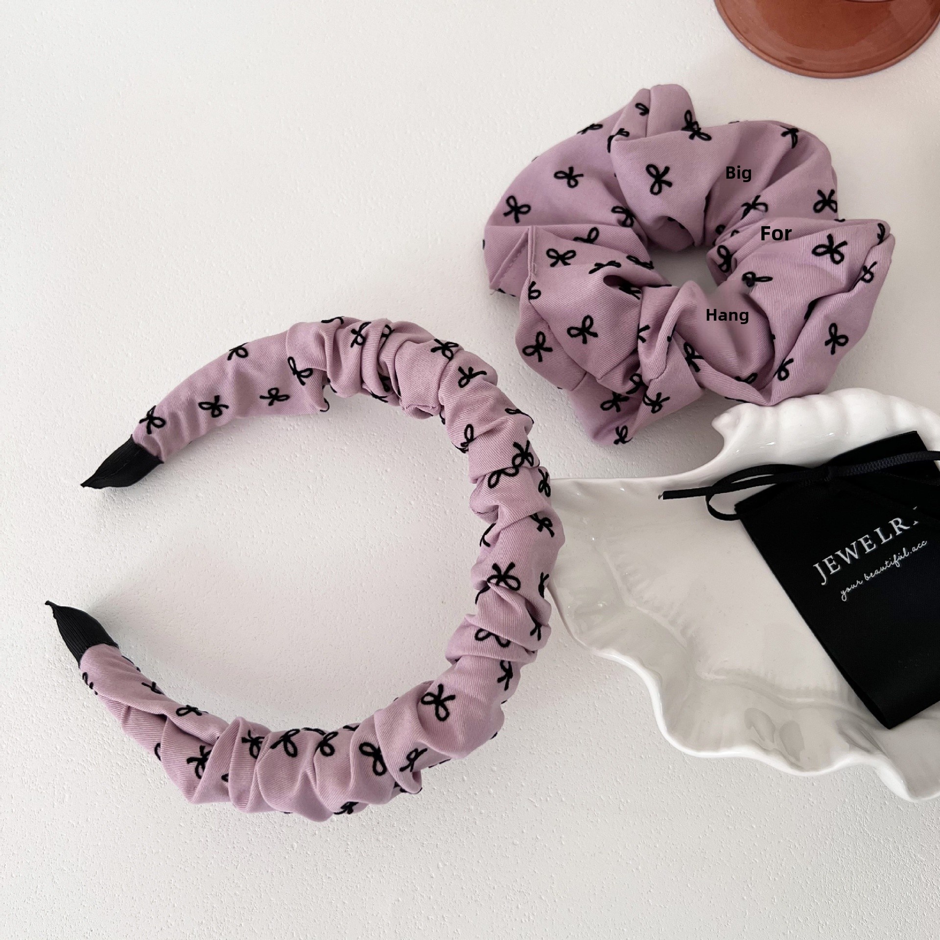 Sweet Pink Polka Dot Heart-Shaped Headband Fabric Hairband Multi-Functional Hair Accessories For Women All Seasons