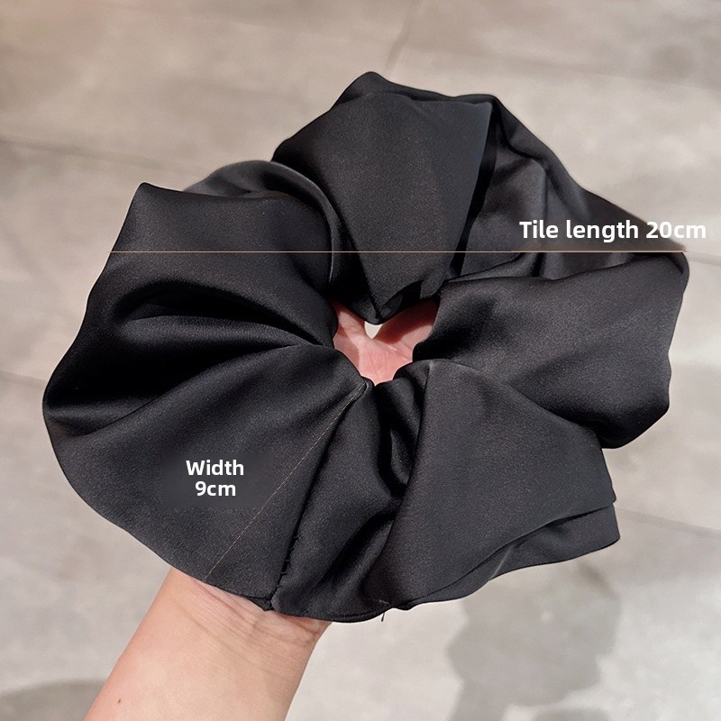 Women's Extra Large Satin Flower Hair Bun Scrunchie Solid Colors
