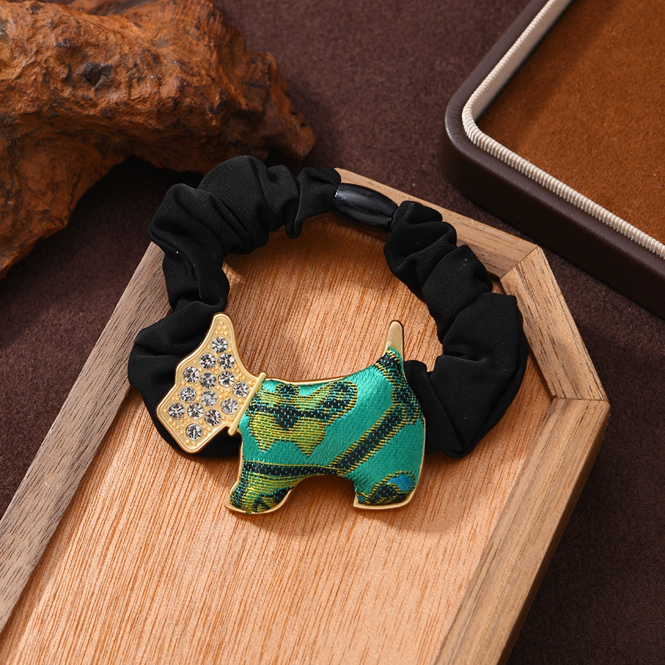 Women's Traditional Satin Hair Tie Colorful 3D Butterfly Pearl Bow