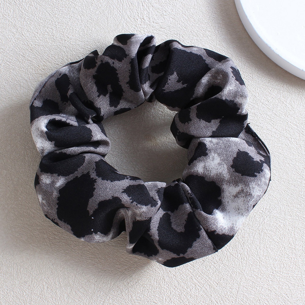 Women's Retro Leopard Print Cloth Hair Tie Beige Autumn Accessory